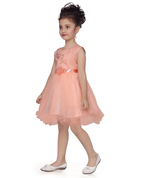 Buy Peach Dresses & Frocks for Girls by MUHURATAM Online 