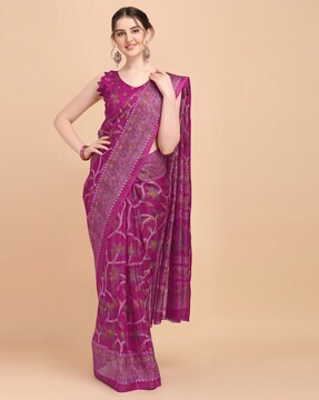 Buy Pink Sarees for Women by Ethnic Junction Online 