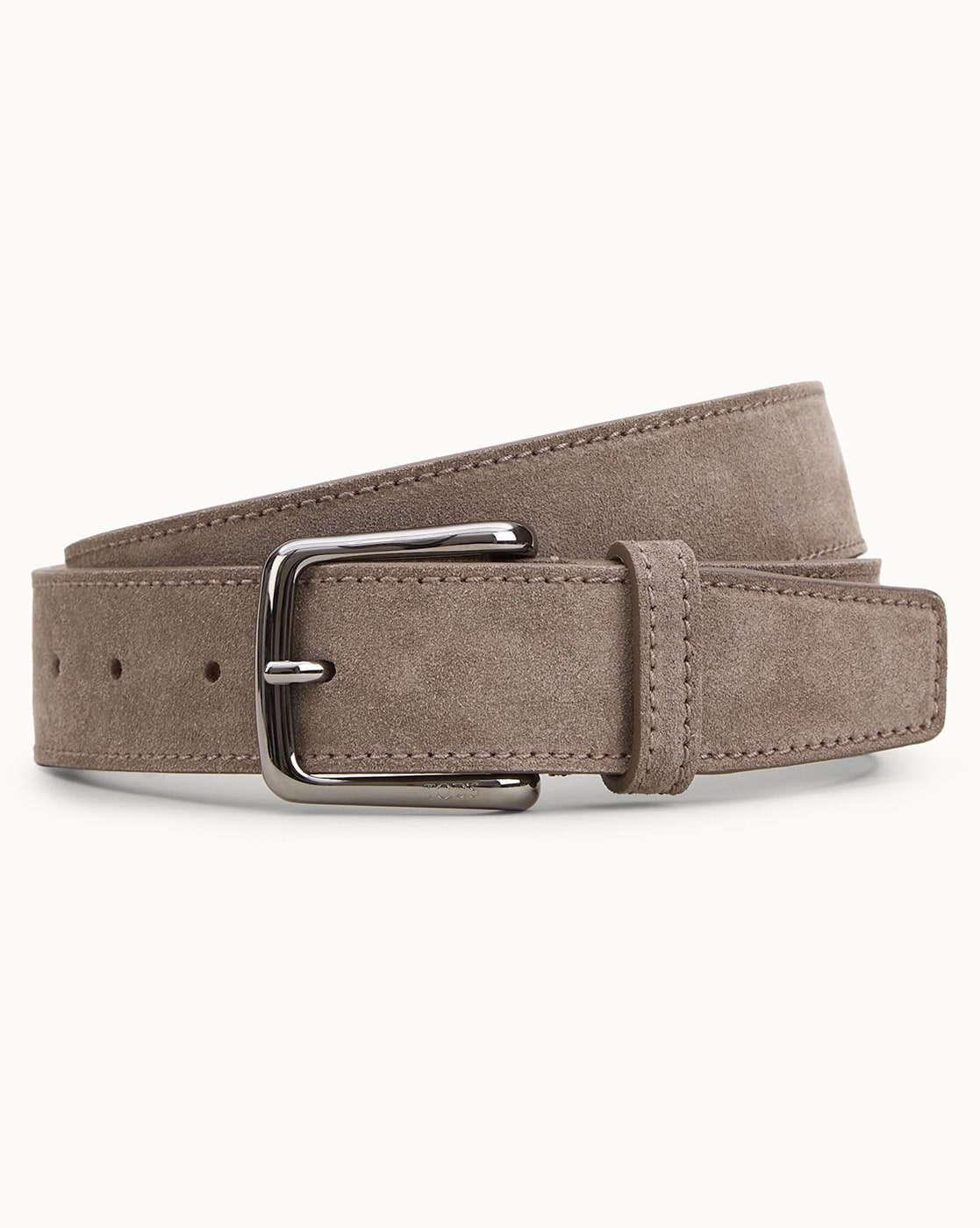 Dark brown suede leather belt - Lino - The Nines