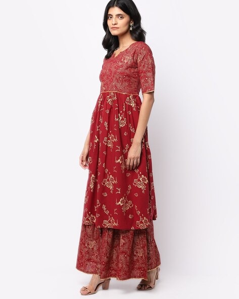 AASI - HOUSE OF NAYO Black Printed Ethnic Motifs Ethnic Maxi Dress Price in  India, Full Specifications & Offers | DTashion.com
