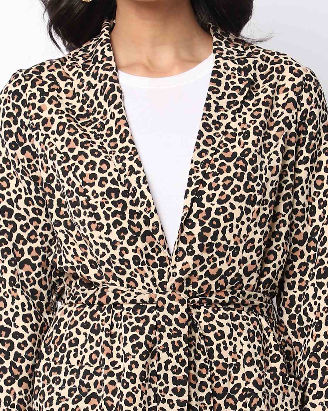 leopard blazer women's