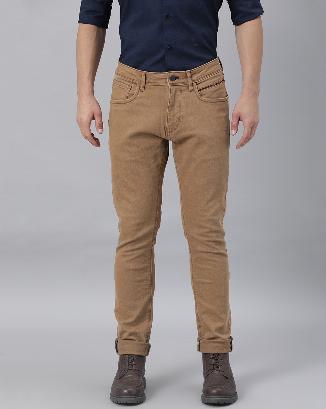 mens slim fit brown jeans