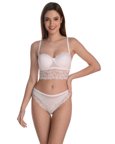 White Lace Bralette Set   - Intimates and Swimwear Online!