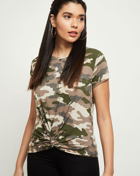 Buy Olive Green Tshirts for Women by Max Online