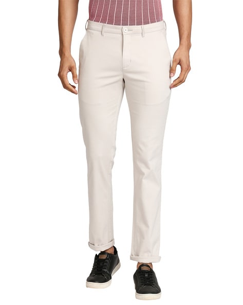 Buy COLORPLUS Men Khakhi Solid Cotton Blend Flat-Front Pants Online at Best  Prices in India - JioMart.
