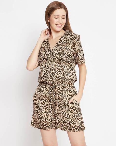 leopard print playsuit plus size