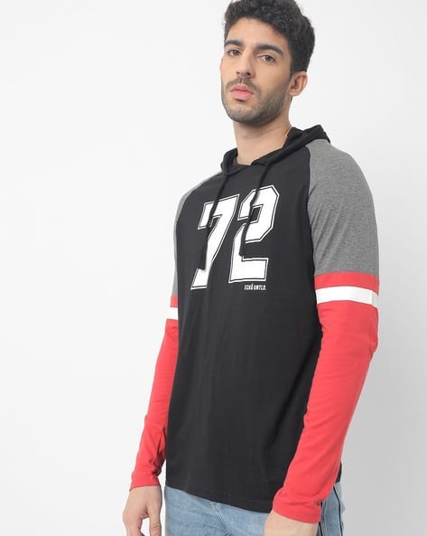 hooded t shirt myntra