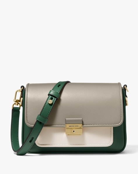 Buy Michael Kors Bradshaw Medium Colourblock Messenger Bag | Green Color  Women | AJIO LUXE