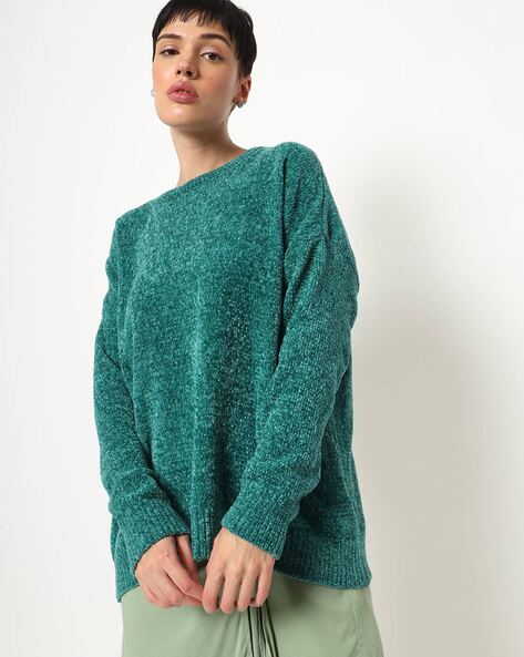 Emerald green chenille sweater best sale