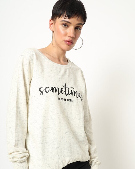 Typographic Print Crew Neck Sweatshirt