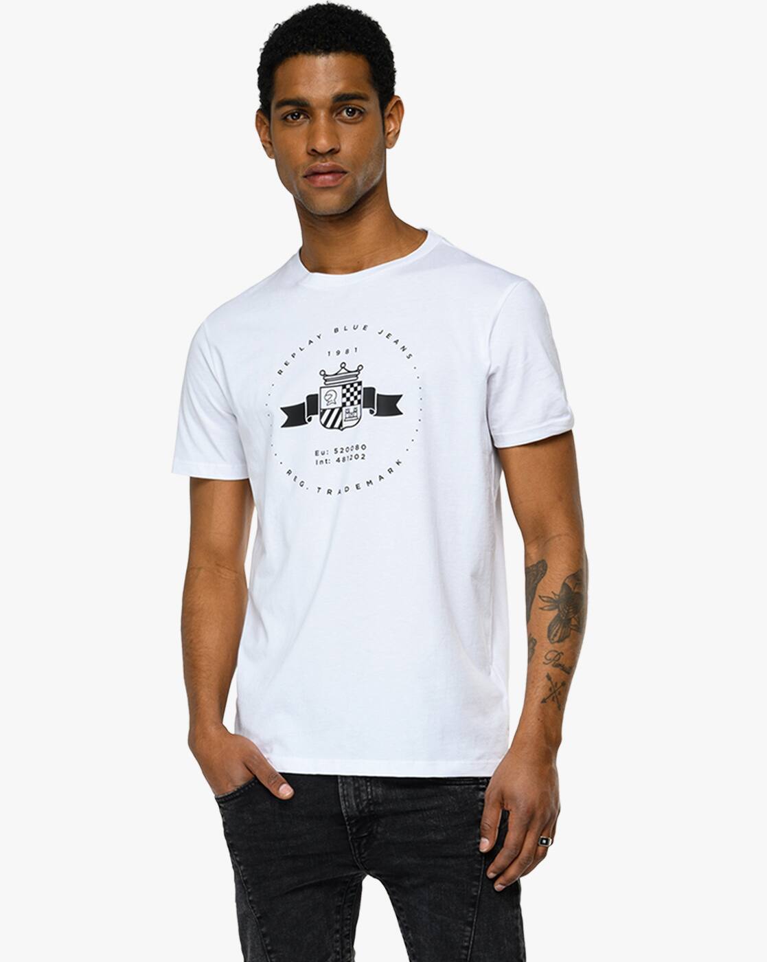 Buy White Tshirts for Men by REPLAY 