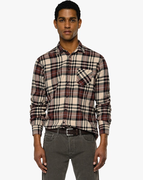 CLASSIC Checks Brown & Black Flannel Shirt