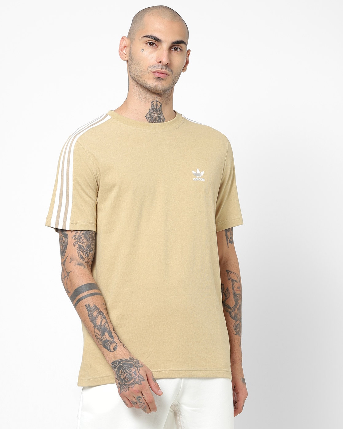 T-shirt sportswear 3 stripes beige homme - Adidas