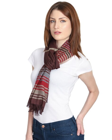 Striped Stole with Fringes Price in India