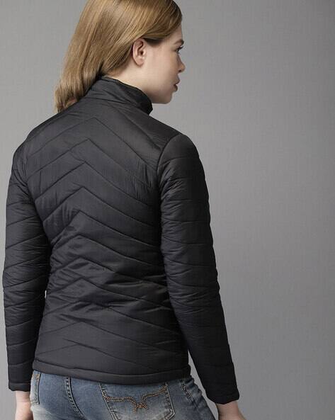 campus sutra black bomber jacket