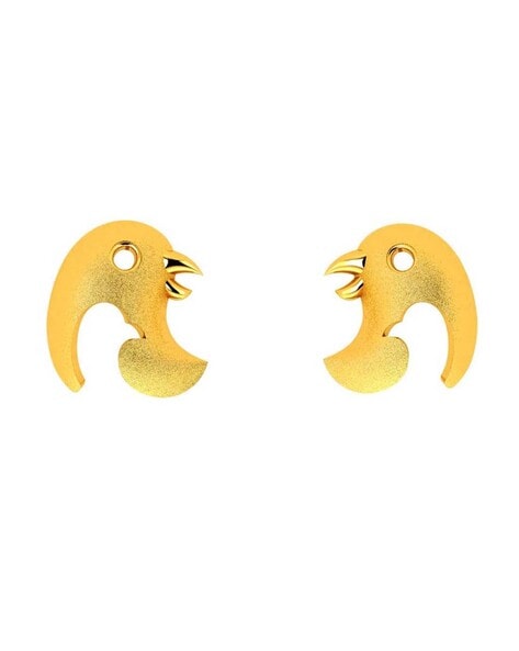 Child's 14k Yellow Gold Bird Earrings | Lee Michaels Fine Jewelry