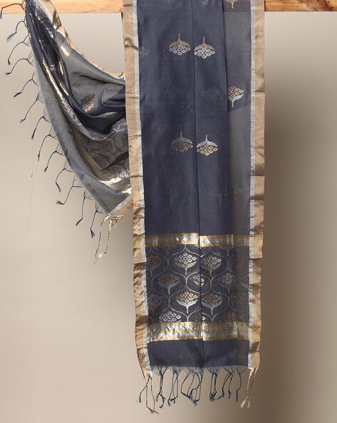 Chanderi Dupatta with Fringed Border Price in India