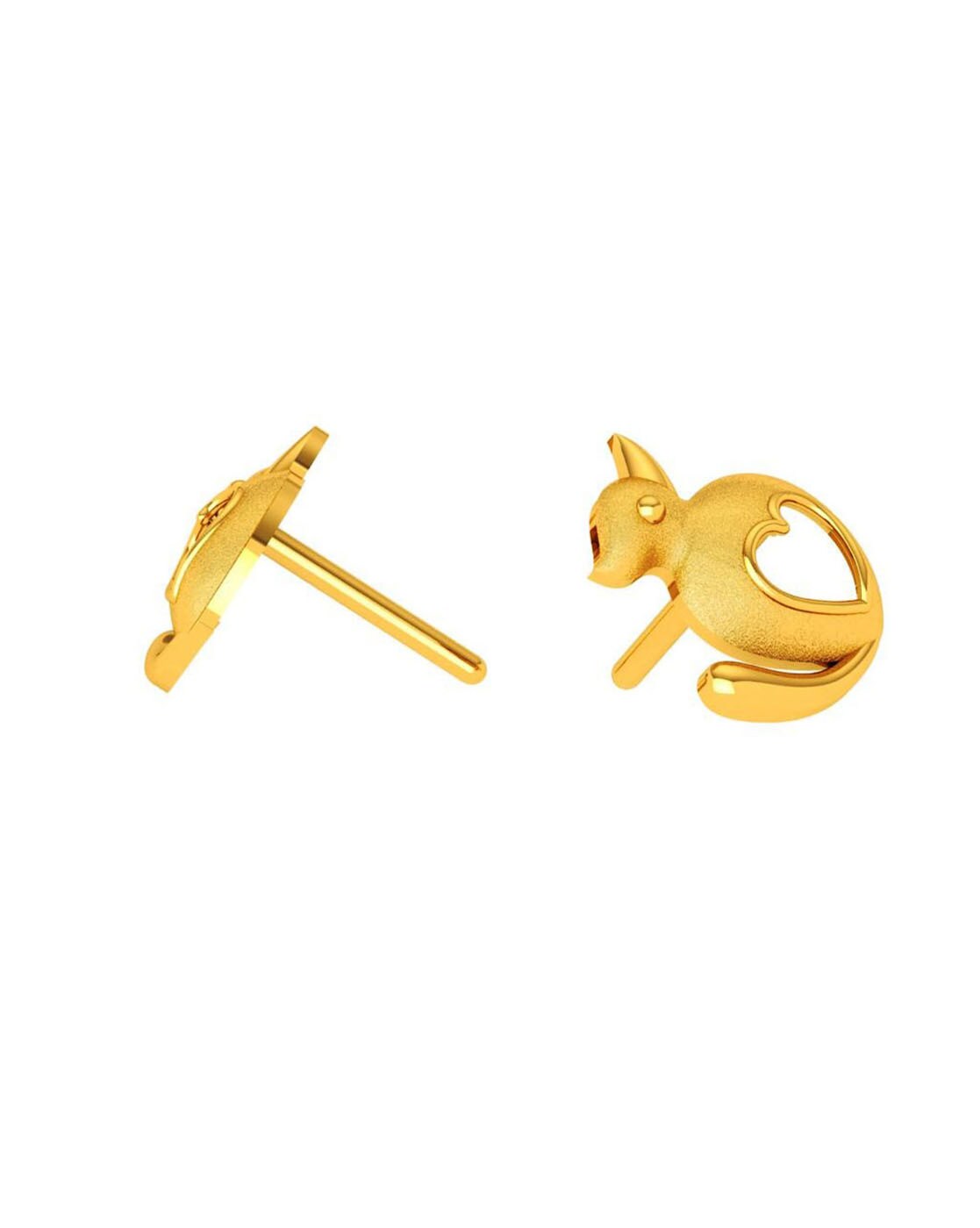 Amazon.com: 14K Yellow Gold Madi K Cat Earrings: Clothing, Shoes & Jewelry