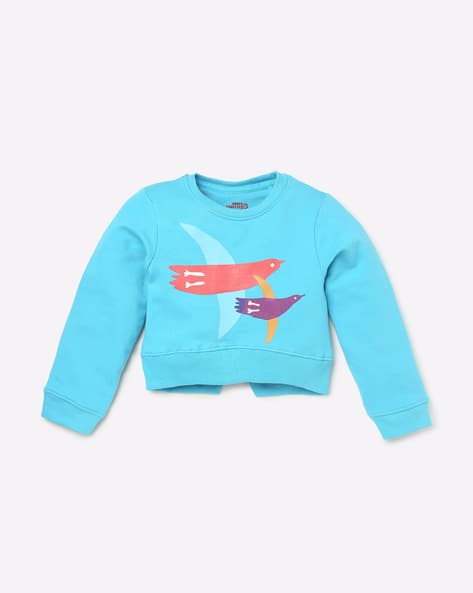 UNDER FOURTEEN ONLY Graphic Print Sweatshirt with Ribbed Hems