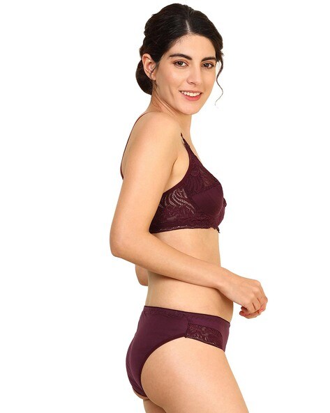 Buy Maroon Lingerie Sets for Women by In-curve Online