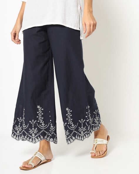 Schiffli Embroidered Palazzos Price in India