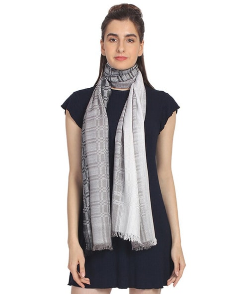 Printed Stole with Frayed Hem Price in India