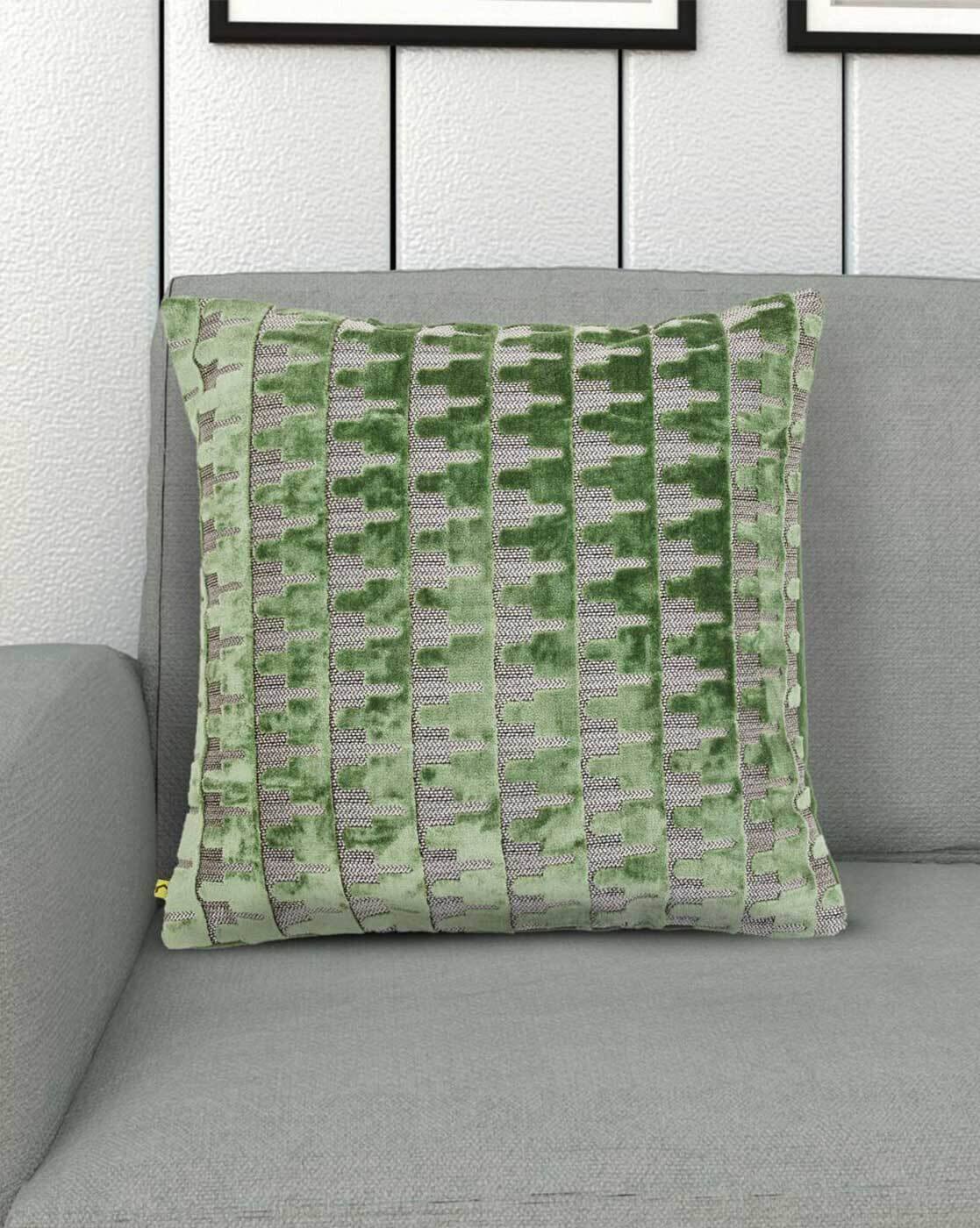 green patterned cushions