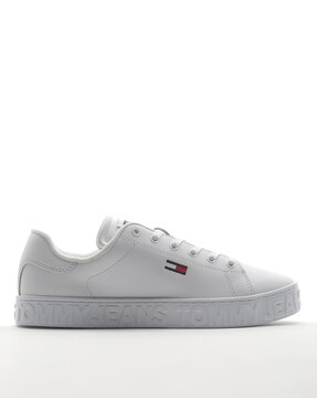 tommy embossed leather trainers
