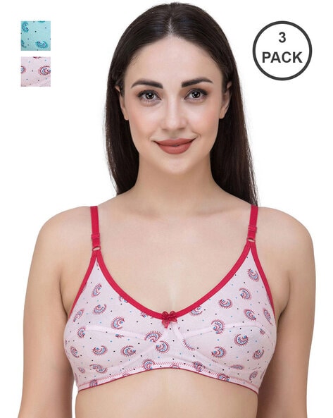 Buy Floret Women Padded & Non-Wired Full Coverage Pink T-Shirt Bra (Pack of  2) Online