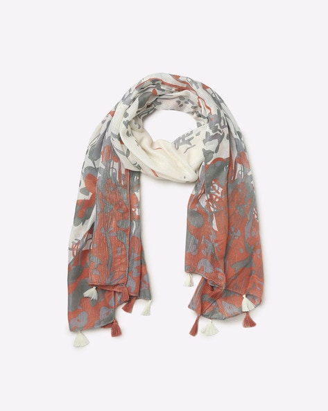 Printed Scarf with Tasselled Edges Price in India