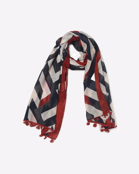 Printed Scarf with Fringed Edges Price in India