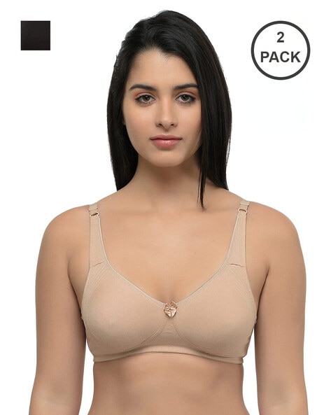 Buy Inner Sense Organic Cotton Antimicrobial Soft Cup Full Coverage Bras  (Pack Of 3)-Pink online
