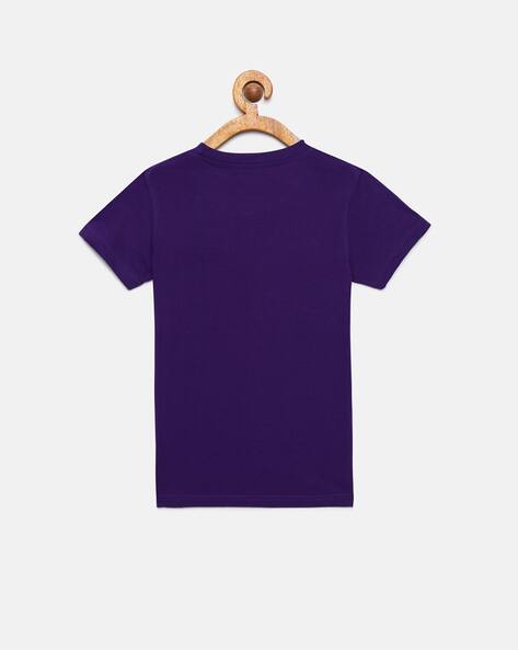 purple round neck t shirt