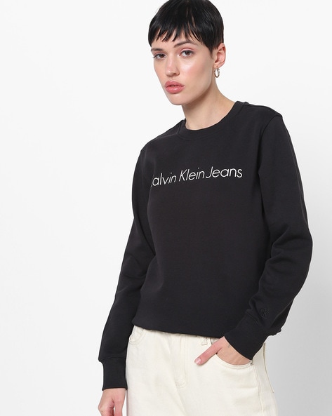 Buy Black Sweatshirt & Hoodies for Women by Calvin Klein Jeans