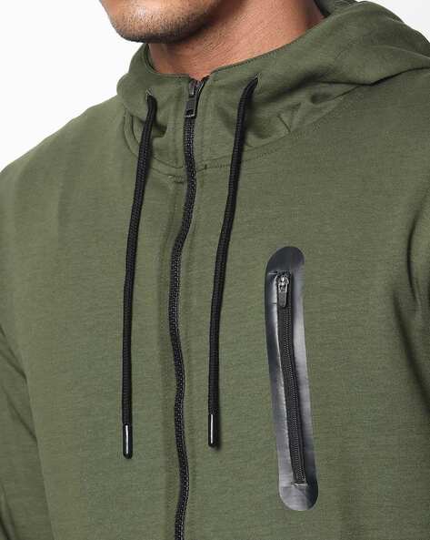 lee cooper zip front drawstring hoodie