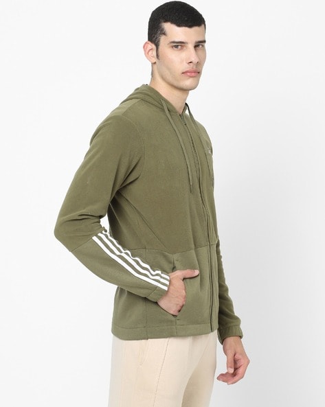 Adidas green zip up clearance hoodie