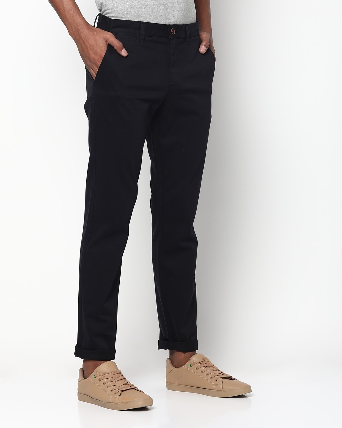 Buy Jainish Black Tapered Fit Flat Front Trousers for Mens Online  Tata  CLiQ