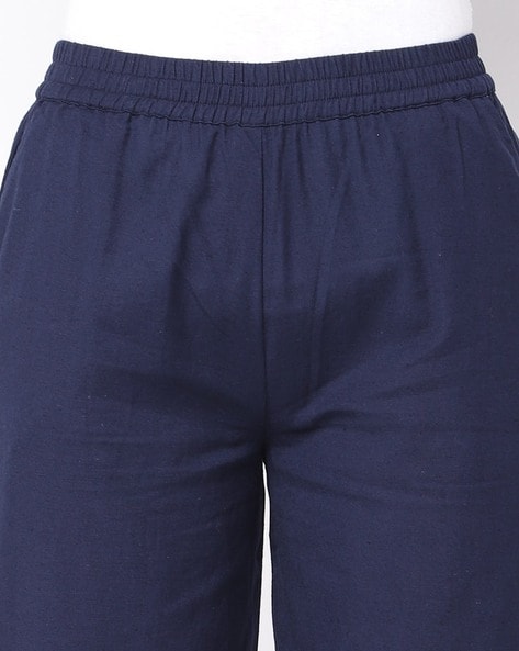 Dunnes Stores  Navy Savida Elastic Waist Trousers