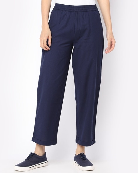 Buy Navy Blue Trousers  Pants for Women by Femella Online  Ajiocom