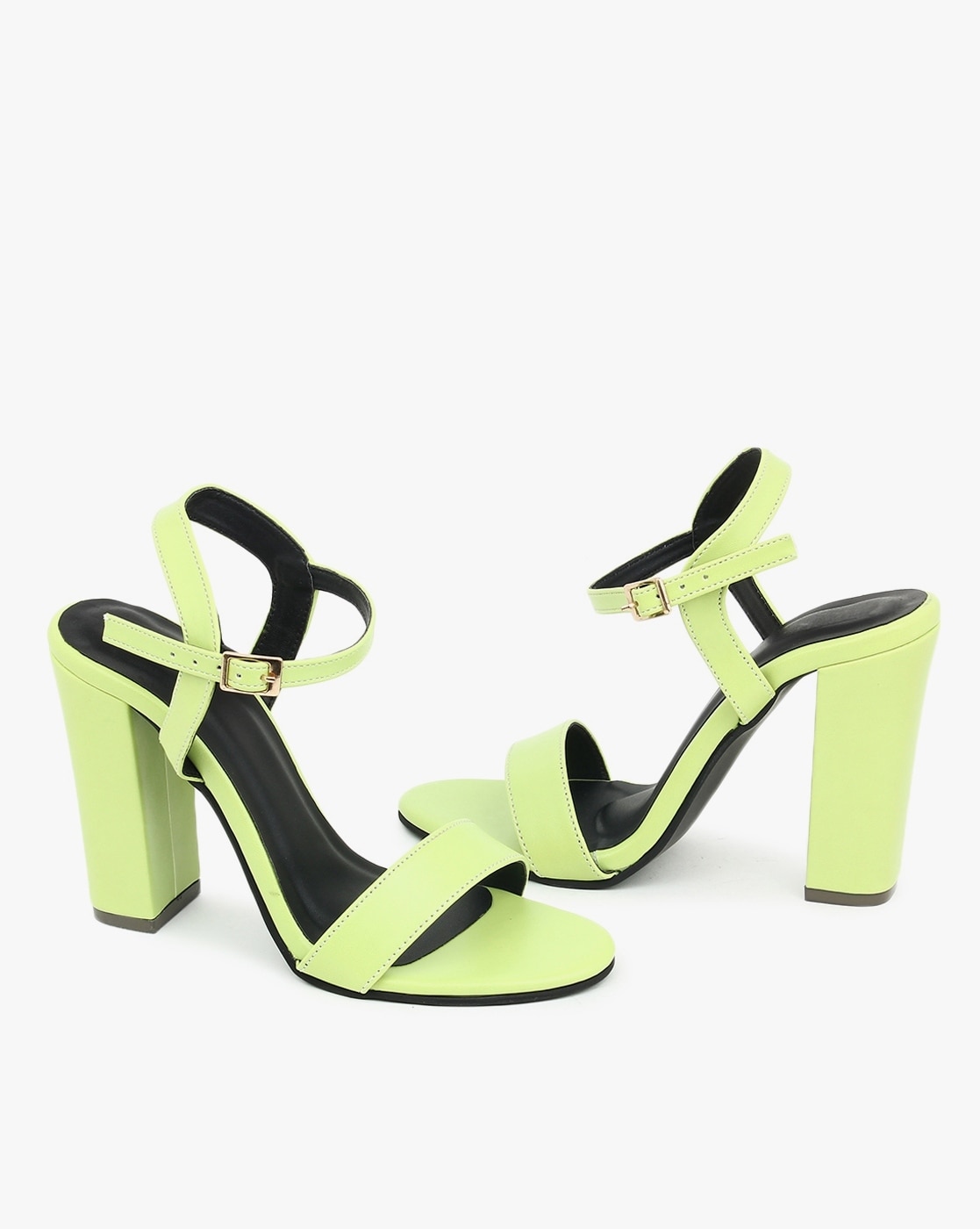 neon green low heels