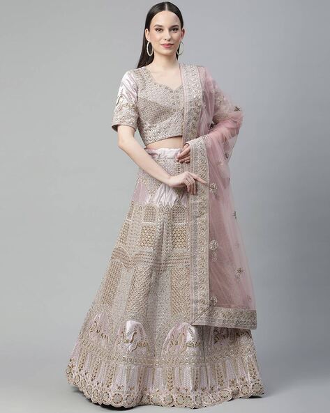 Embellished Semi-stitched Lehenga Price in India