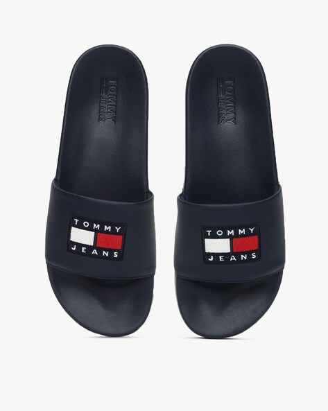 Tommy hilfiger navy discount sliders