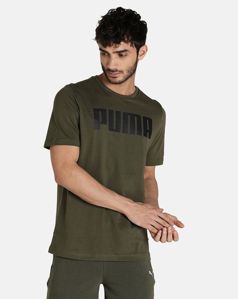 puma olive green t shirt