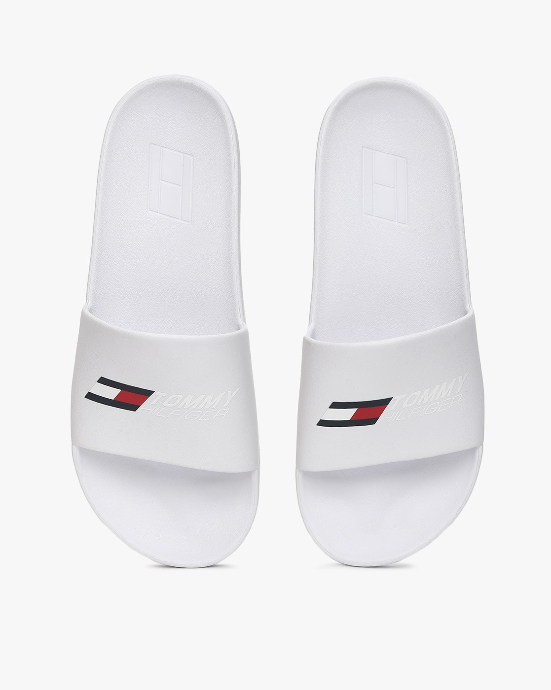 White tommy shop hilfiger sliders