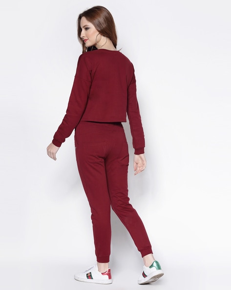 Burgundy roots tracksuit new arrivals