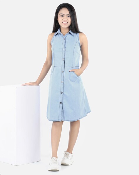 Buy StyleStone Girls Denim Dress with attached Tie knot style top Online at  Best Prices in India - JioMart.
