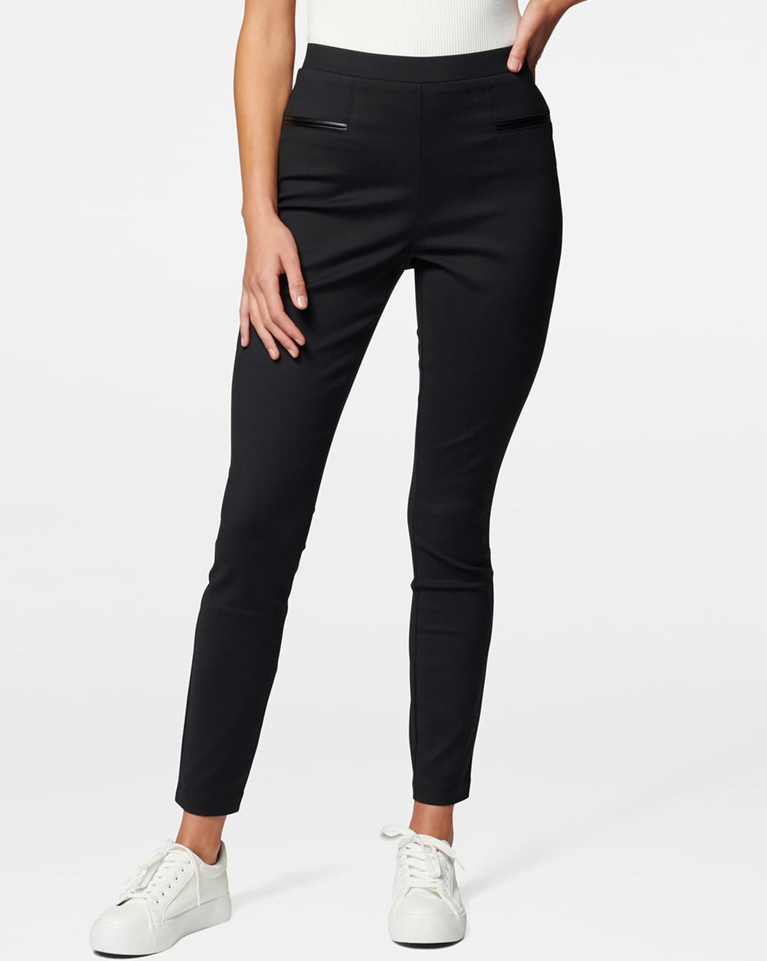 Buy Broadstar Womens Skinny Fit Denim Trousers  5BBLACKSIDESTRIP28Black28 at Amazonin