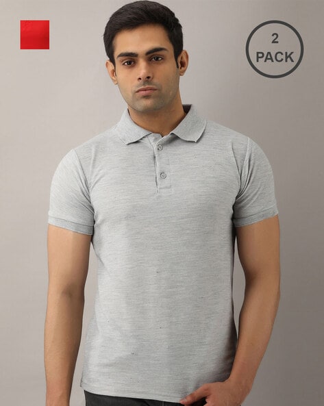 Men's Pack Of 2 Cotton Polo T Shirt