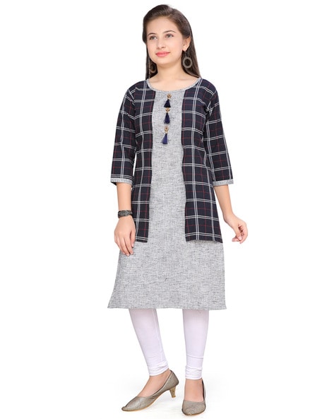 Checked Straight Kurti