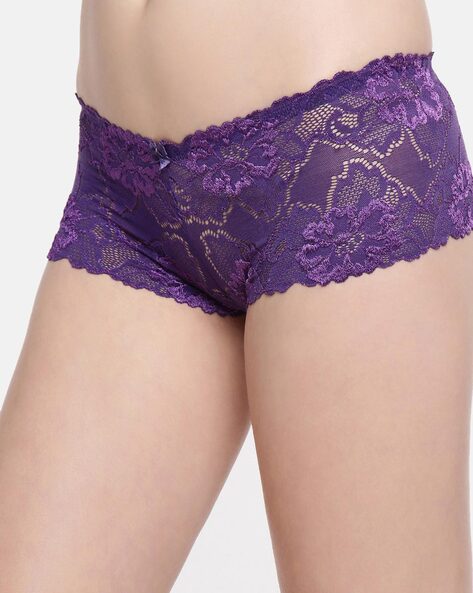Buy online Purple Plain Solid Lycra Net Bra Panty Set from lingerie for  Women by Vermilion for ₹219 at 45% off